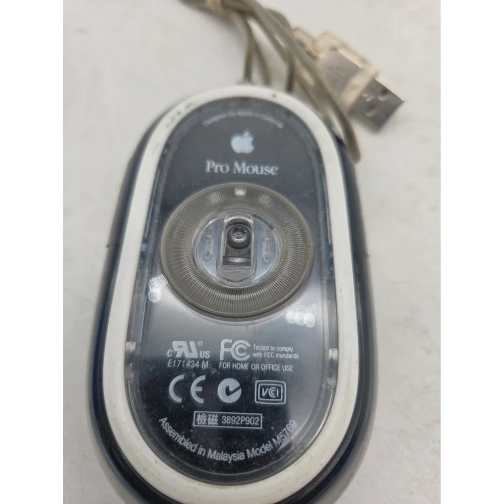 Apple Pro Mouse USB Clear Black for iMac Power Mac G3 G4 M5769 - TESTED WORKING